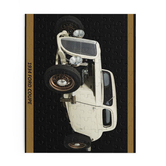 Classic 1934 Coupe Hot Rod Temp Puzzle (120 pcs) - Vintage Car Enthusiast Gift - Iconic Automotive Art