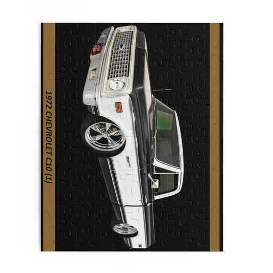 Classic 1972 C10 Truck Temp Puzzle (120 pcs) – Iconic Black & White Pickup for Car Lovers