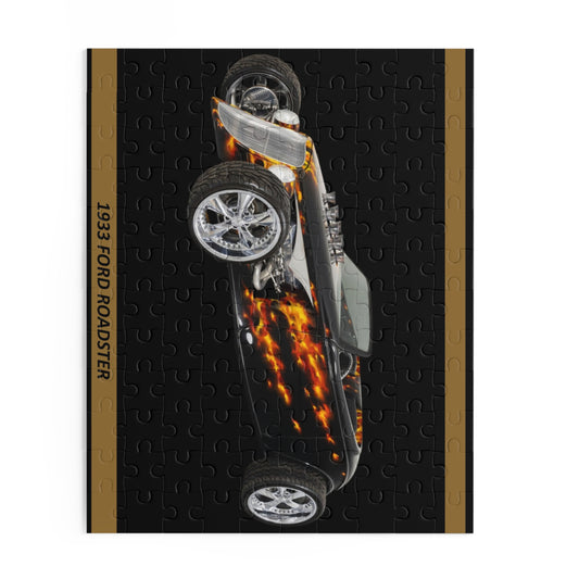 Blazing 1933 Roadster Hot Rod Temp Puzzle (120 pcs) - Epic Classic Car Enthusiast Gift!