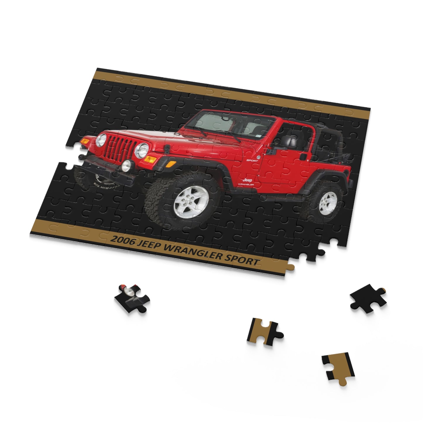 Vibrant Red 2006 Wrangler Sport Puzzle (120 pcs) - Iconic Off-Road Adventure Gift!