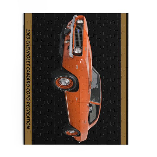 Vibrant Orange 1969 Camaro COPO Recreation Puzzle (120 pcs) - Iconic Muscle Car Gift