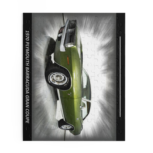 Vibrant Green 1970 Plymouth Barracuda Gran Coupe Temp Puzzle (120 pcs) - Iconic Classic Muscle Car Collector Gift