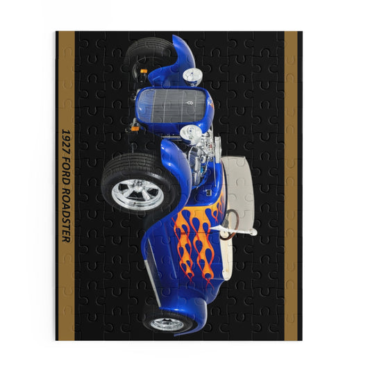 Blazing 1927 Ford Roadster Hot Rod Temp Puzzle (120 pcs) – Classic Car Enthusiast Gift, Vintage American Auto Fun
