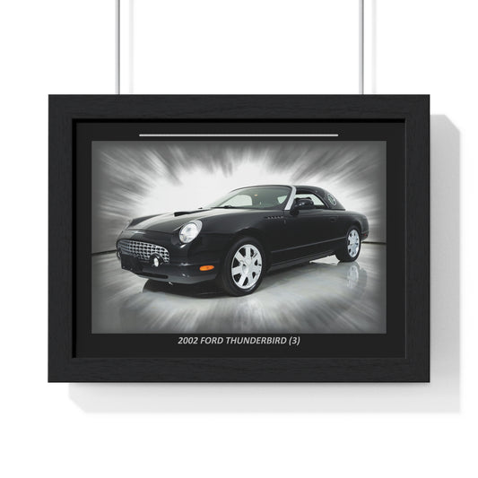 2002  Thunderbird Classic Car Poster | Iconic Black American Auto Print | Premium Wall Art for Enthusiasts