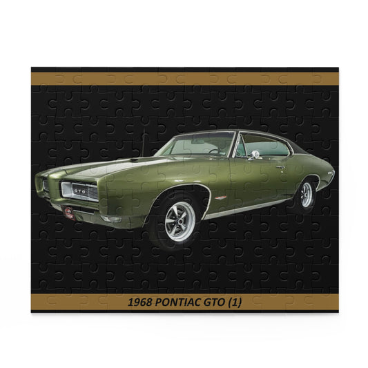 Classic 1968 Pontiac GTO Muscle Car Temp Puzzle (120 pcs) – Iconic Vintage Auto Art for Enthusiasts