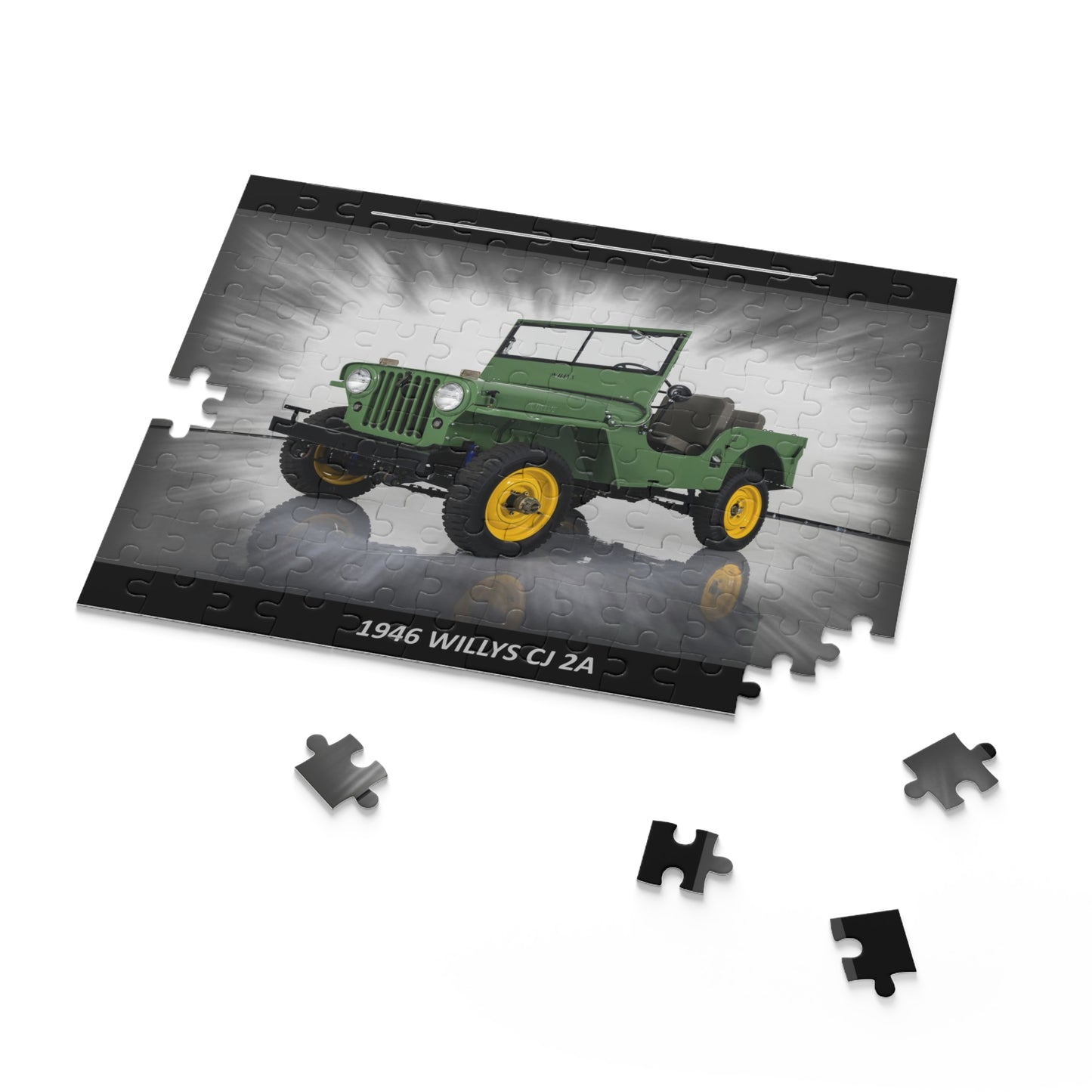 Assemble the Legend: 1946 Willys CJ 2A  Temp Puzzle (120 pcs) – Classic Car Lover's Masterpiece!
