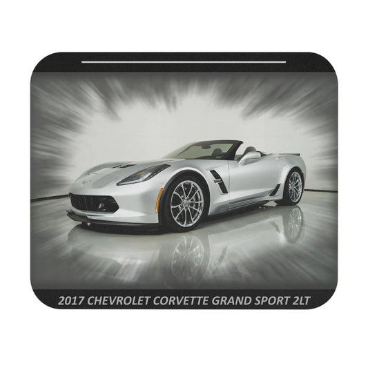 2017  Corvette Grand Sport Mousepad - Sleek Silver Sports Car Desk Mat | Dynamic Performance Vehicle Gift