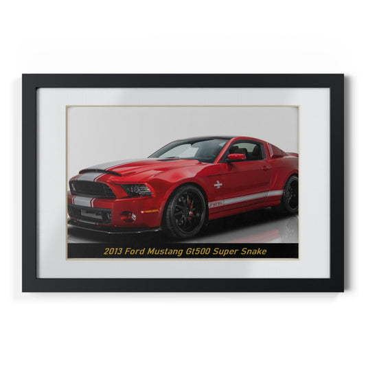 Breathtaking 2013  Mustang GT500 Super Snake Poster - Iconic Red Muscle Car Art for Auto Enthusiasts & Man Caves!