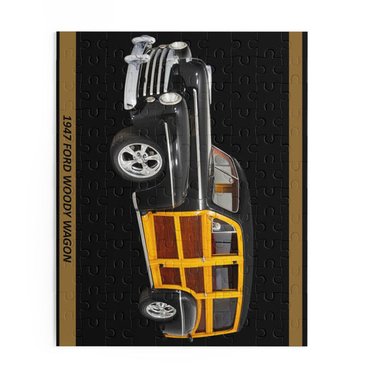 Classic 1947 Woody Wagon Temp Puzzle (120 pcs) | Vintage Car Enthusiast Gift | Stunning Retro Jigsaw