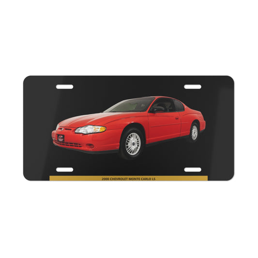 2000 Red  Monte Carlo LS Classic Vanity Plate | Iconic Metal Front License Plate | Exclusive Car Enthusiast Gift