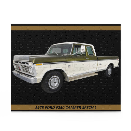 Classic 1975  F250 Camper Special Temp Puzzle (120 pcs) - Vintage Truck Lover's Gift