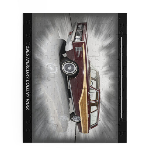 Classic 1965 Mercury Colony Park Woody Wagon Temp Puzzle (120 pcs) – Vintage Car Enthusiast Gift