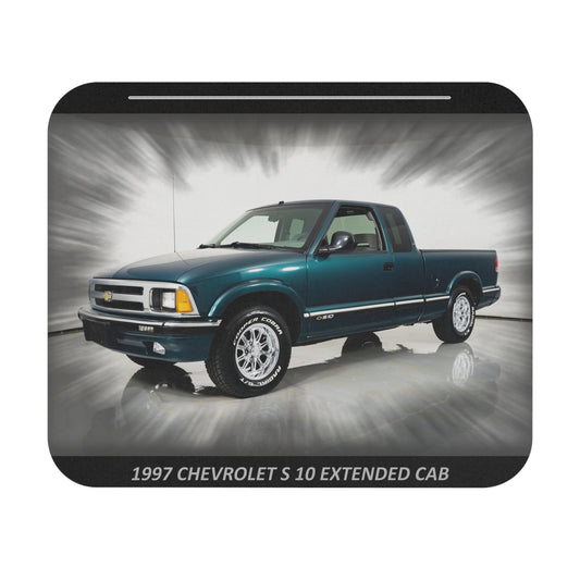 Awesome 1997  S10 Extended Cab Mousepad - Vintage Teal Pickup for Truck Enthusiasts &  Fans | Ultimate Desk Upgrade