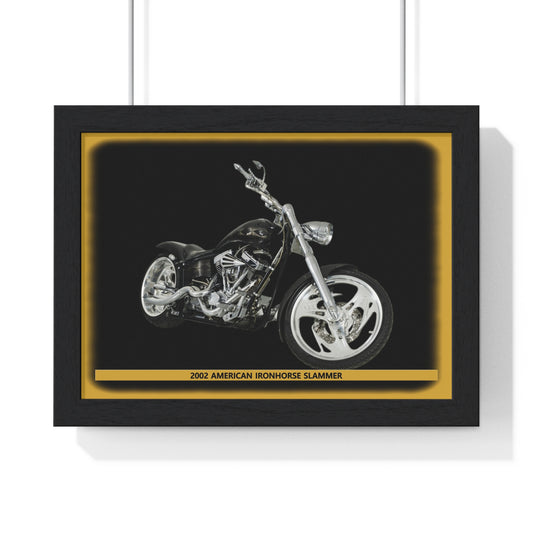 2002 American IronHorse Slammer Motorcycle Poster - Legendary Custom Chopper Wall Art for Riders & Man Cave
