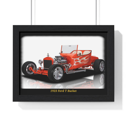 Blazing 1923  T Bucket Hot Rod Poster - Iconic Flame Design Wall Art for Gearheads & Classic Car Enthusiasts