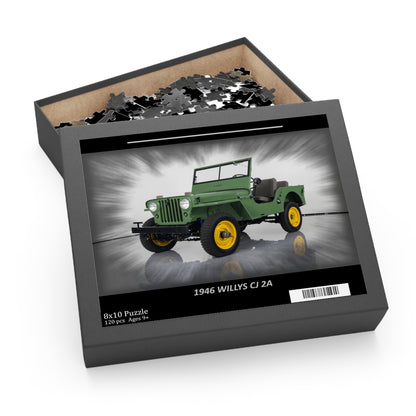 Assemble the Legend: 1946 Willys CJ 2A  Temp Puzzle (120 pcs) – Classic Car Lover's Masterpiece!