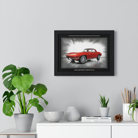 Breathtaking 1963  Corvette Poster | Classic Red Sting Ray C2 Art Print | Must-Have Car Decor Gift
