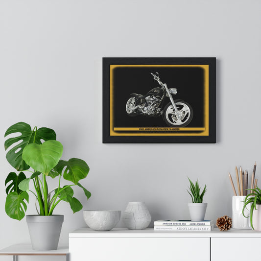 2002 American IronHorse Slammer Motorcycle Poster - Legendary Custom Chopper Wall Art for Riders & Man Cave