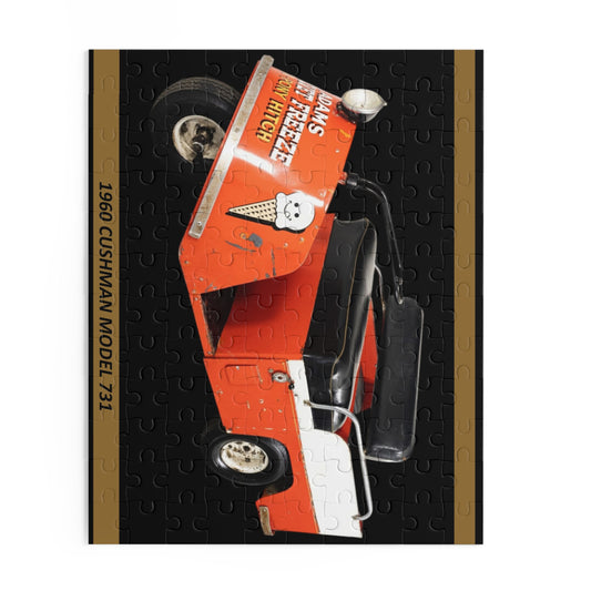 Captivating 1960 Cushman Ice Cream Scooter Temp Puzzle (120 pcs) | Adams Jet Freeze Retro Nostalgia Gift