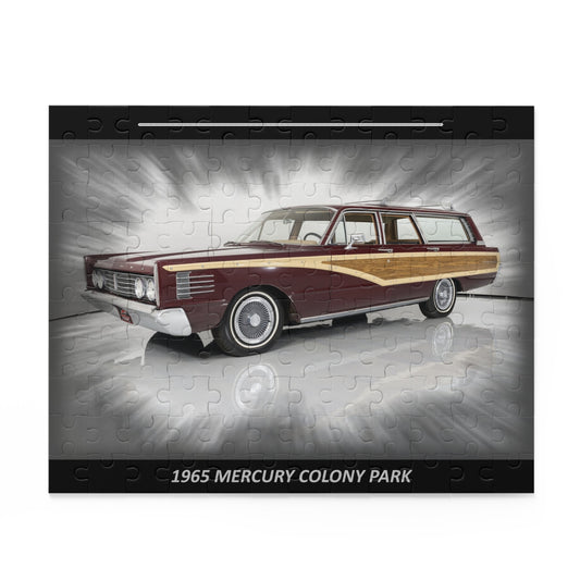 Classic 1965 Mercury Colony Park Woody Wagon Temp Puzzle (120 pcs) – Vintage Car Enthusiast Gift