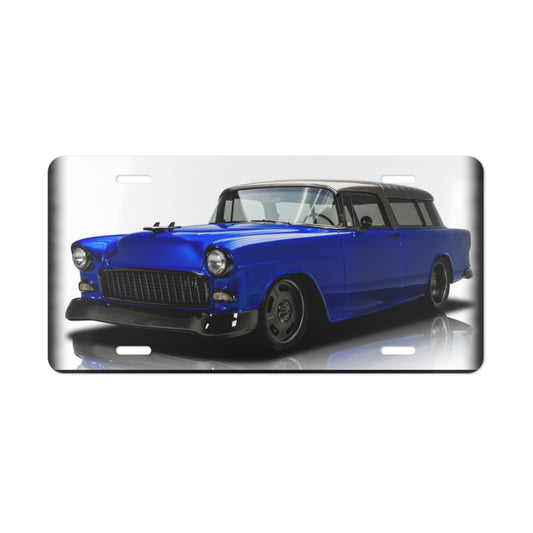 Bold Blue 1955  Nomad Classic Car Vanity Plate | Premium Metal Front License Plate for Auto Enthusiasts