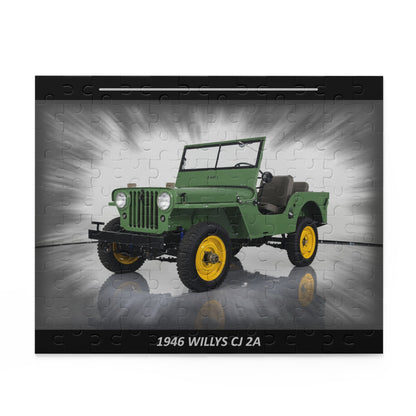 Assemble the Legend: 1946 Willys CJ 2A  Temp Puzzle (120 pcs) – Classic Car Lover's Masterpiece!