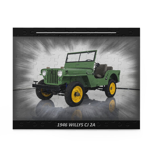 Assemble the Legend: 1946 Willys CJ 2A  Temp Puzzle (120 pcs) – Classic Car Lover's Masterpiece!