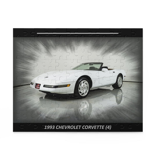 Classic 1993 White Corvette Convertible Temp Puzzle (120 pcs) – Iconic Car Enthusiast Gift for Speed Lovers!