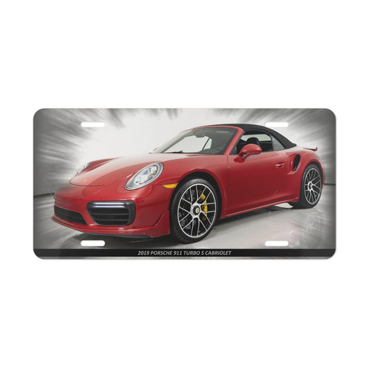 Breathtaking Red Porsche 911 Turbo S Cabriolet Classic Vanity Plate - Premium Metal Front License Plate for Car Lovers