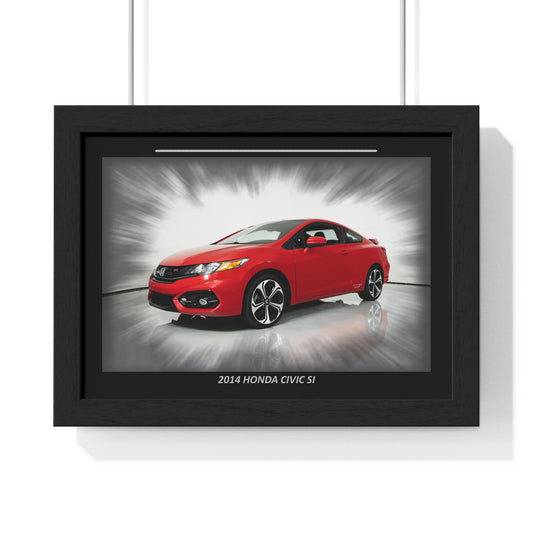 Captivating 2014  Civic SI Red Coupe Poster - Dynamic Sports Car Wall Art Print for Enthusiasts