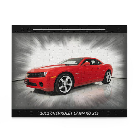 Vibrant Red 2012 Camaro 2LS Jigsaw Puzzle | Iconic Muscle Car 120-Piece Temp Puzzle for Car Enthusiasts & Gifts