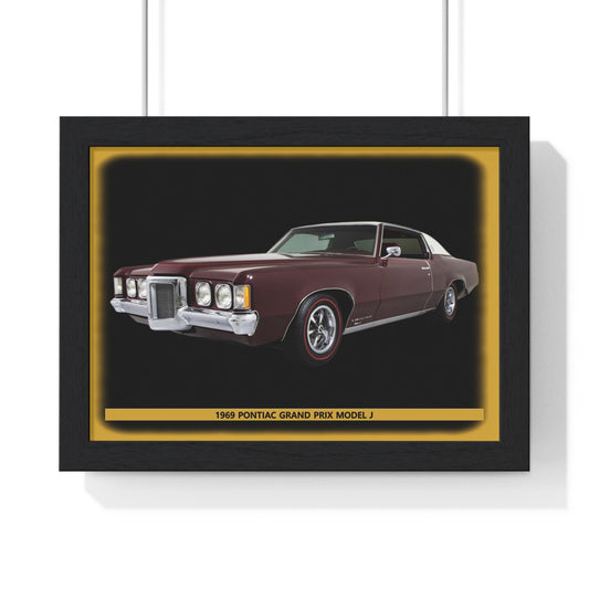 Captivating 1969 Pontiac Grand Prix Model J Poster - Iconic Classic Muscle Car Wall Art for Vintage Auto Enthusiasts