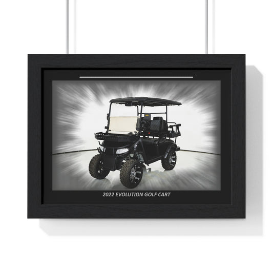 2022 Evolution Golf Cart Poster | Elite Black Off-Road Golf Cart Wall Art | Dynamic Vehicle Print for Man Cave Decor