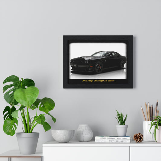 2015  Challenger SRT Hellcat Poster - Iconic Black Muscle Car Art for Enthusiasts & Man Caves