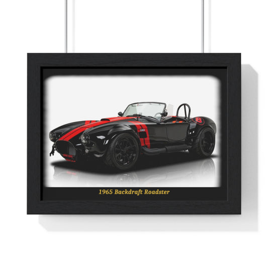 Breathtaking 1965 Backdraft Roadster Poster | Iconic Black & Red Sports Car Wall Art for Classic Car Enthusiasts