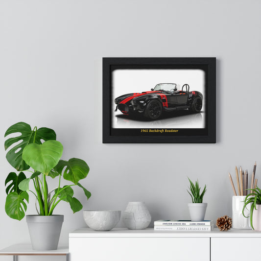 Breathtaking 1965 Backdraft Roadster Poster | Iconic Black & Red Sports Car Wall Art for Classic Car Enthusiasts
