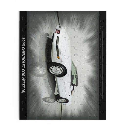 Classic 1993 White Corvette Convertible Temp Puzzle (120 pcs) – Iconic Car Enthusiast Gift for Speed Lovers!