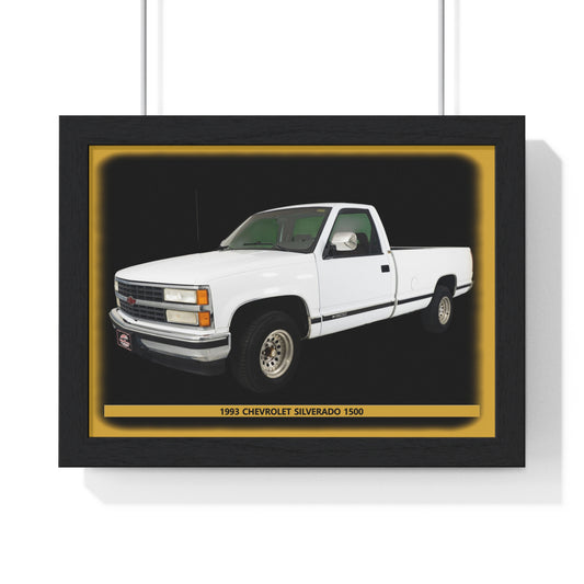 Classic 1993 Chevrolet Silverado 1500 Truck Poster - Iconic  Pickup Wall Art Print for Car Enthusiasts & Collectors