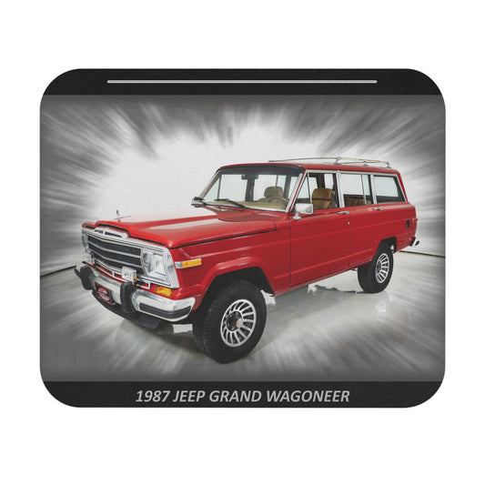 Classic 1987 Red  Grand Wagoneer Mousepad | Vintage 4x4 SUV Desk Mat | Epic Car Enthusiast Gift