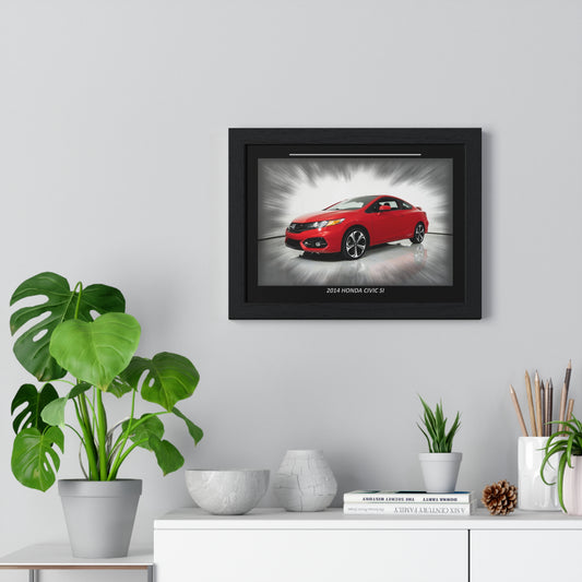Captivating 2014  Civic SI Red Coupe Poster - Dynamic Sports Car Wall Art Print for Enthusiasts
