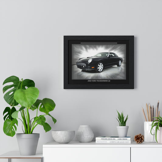 2002  Thunderbird Classic Car Poster | Iconic Black American Auto Print | Premium Wall Art for Enthusiasts