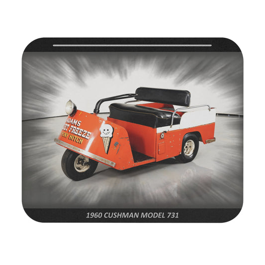 Classic 1960 Cushman Ice Cream Scooter Mousepad | Nostalgic Vintage Vehicle Desk Mat | Unique Retro PC Gaming & Office Gift