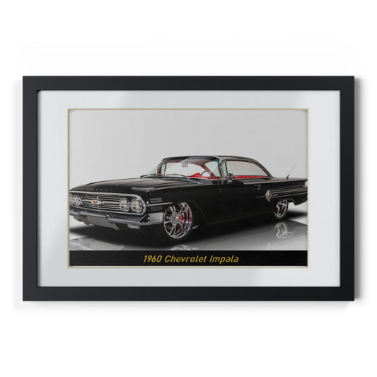 Breathtaking 1960  Impala Poster - Custom Black Classic Car Wall Art for Auto Enthusiasts
