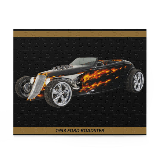 Blazing 1933  Roadster Hot Rod Temp Puzzle (120 pcs) - Epic Classic Car Enthusiast Gift!