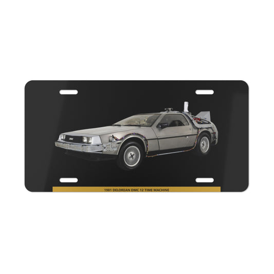 Back to the Future DeLorean Time Machine Metal License Plate | Iconic 1981 DMC-12 Car Vanity Plate | Epic Fan Gift!