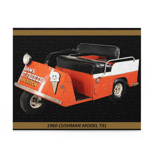Captivating 1960 Cushman Ice Cream Scooter Temp Puzzle (120 pcs) | Adams Jet Freeze Retro Nostalgia Gift