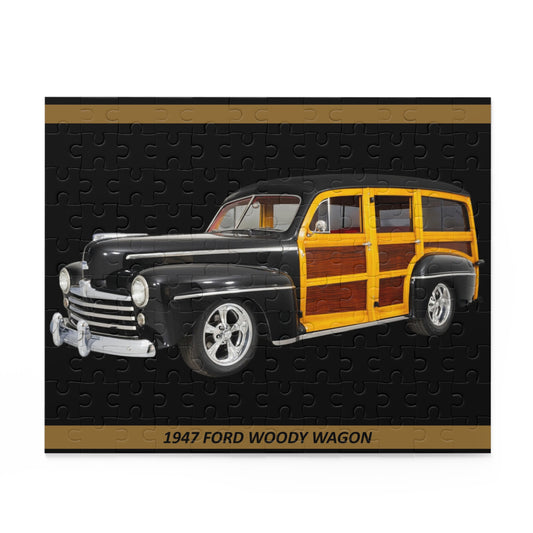 Classic 1947  Woody Wagon Temp Puzzle (120 pcs) | Vintage Car Enthusiast Gift | Stunning Retro Jigsaw