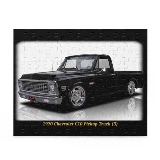 Classic 1970  C10 Pickup Truck Puzzle | Stunning Vintage Black  C10 (120 pcs) for Car Lovers