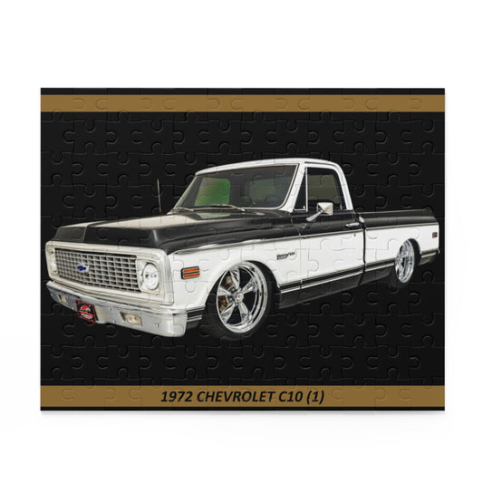 Classic 1972  C10 Truck Temp Puzzle (120 pcs) – Iconic Black & White  Pickup for Car Lovers